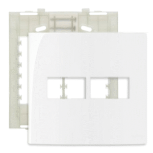 Placa 4X4 Para 2 Módulos Horizontais Com Suporte Branco Sleek Margirius